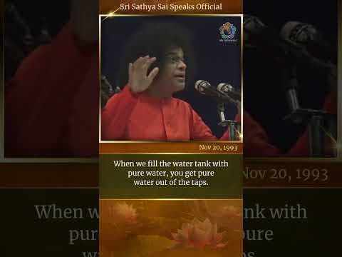 Why Teachers are like a water tank (Analogy) | Sri Sathya Sai Speaks | Nov 20, 1993